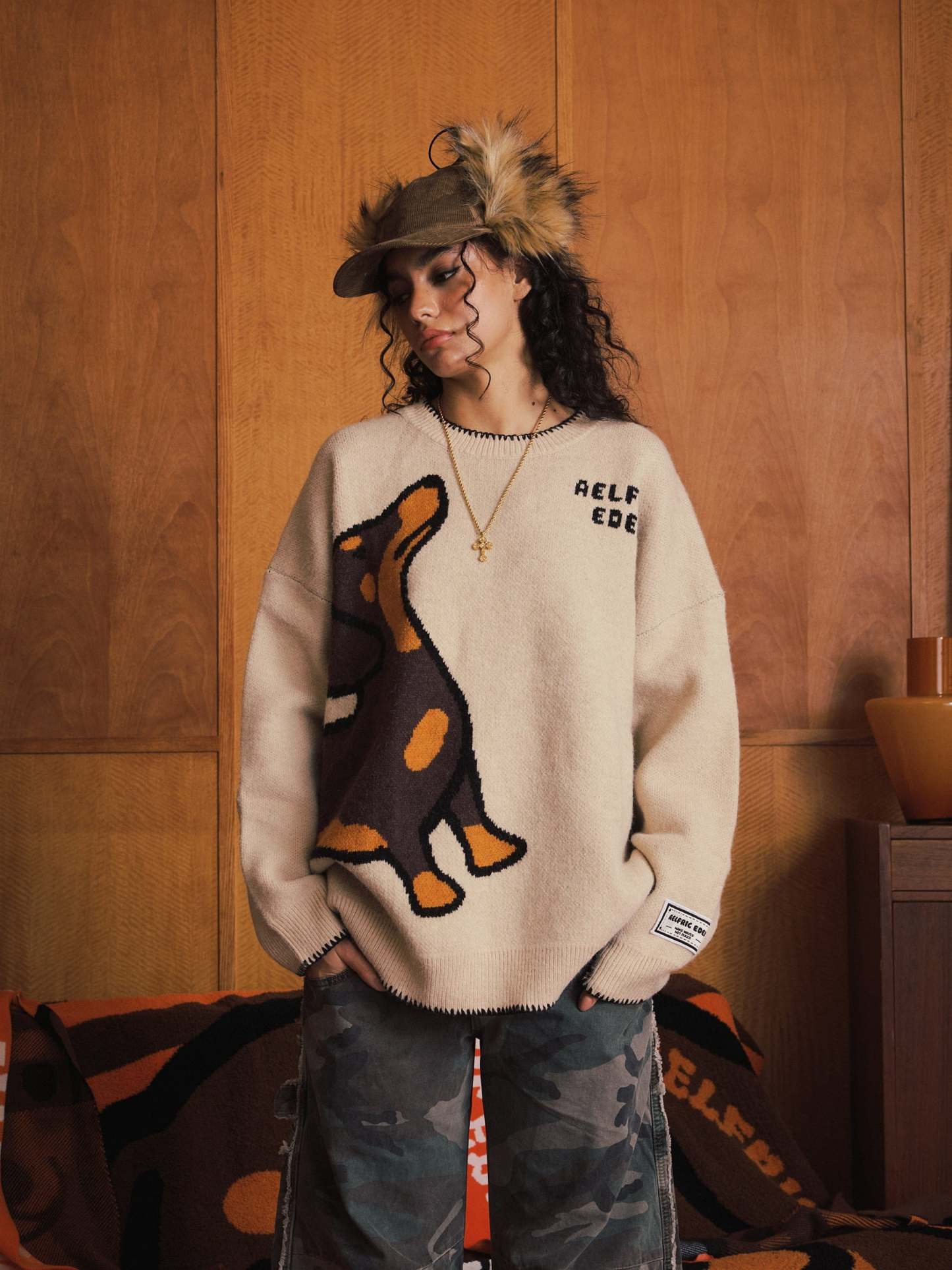 Aelfric Eden Hand Drawn Dachshund Jacquard Sweater-Limited Sale