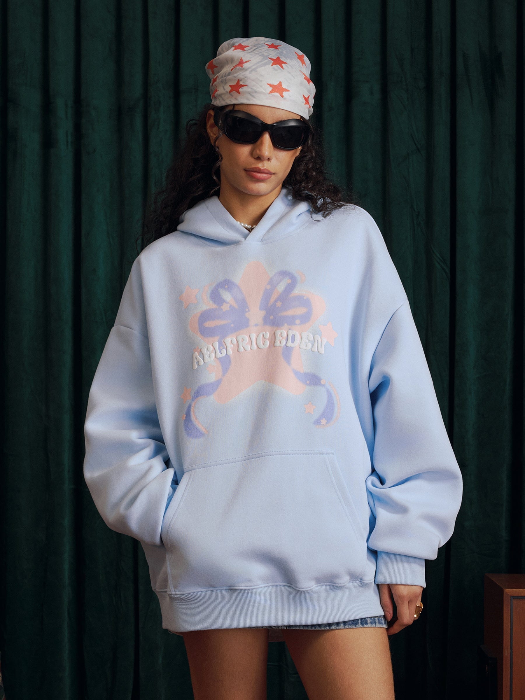 Aelfric Eden Oversized Blurring Bow Hoodie-Limited Sale