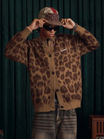 Aelfric Eden Leopard Graphic Cardigan-Limited Sale