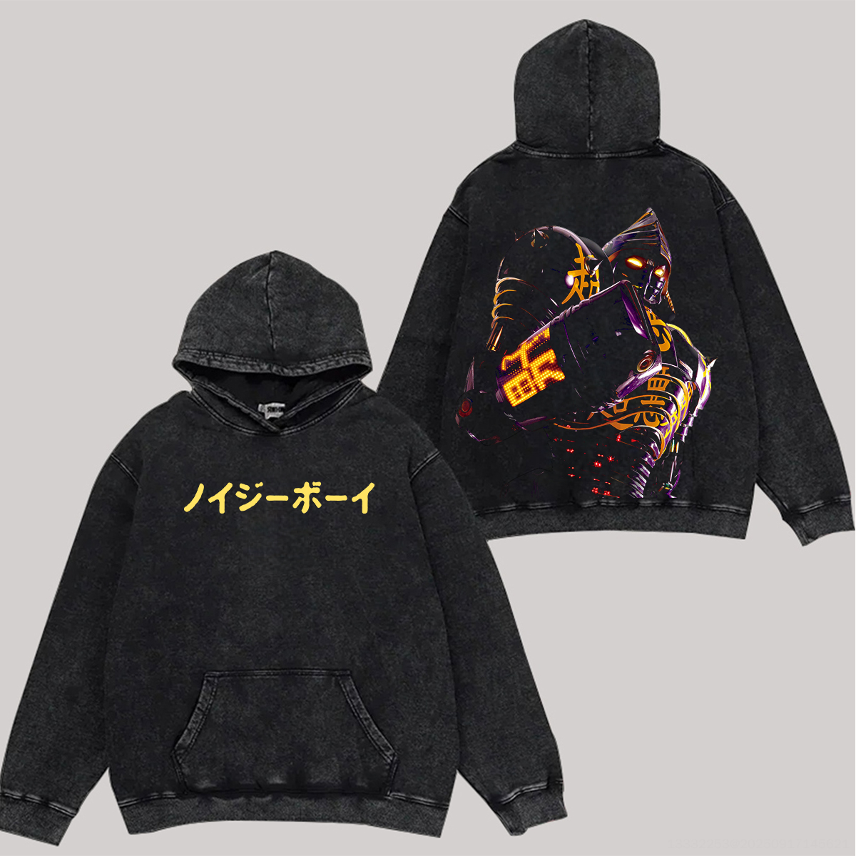Real Steel Noisy Boy Printed Unisex Washed T-Shirt/Hoodie-Limited Sale