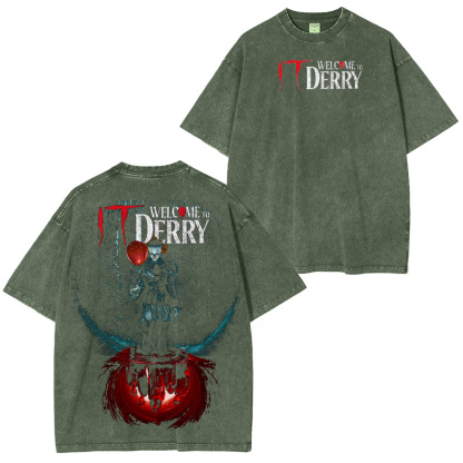 It: Welcome to Derry Vintage Washed T-shirt/Crewneck/Hoodie-Limited Sale