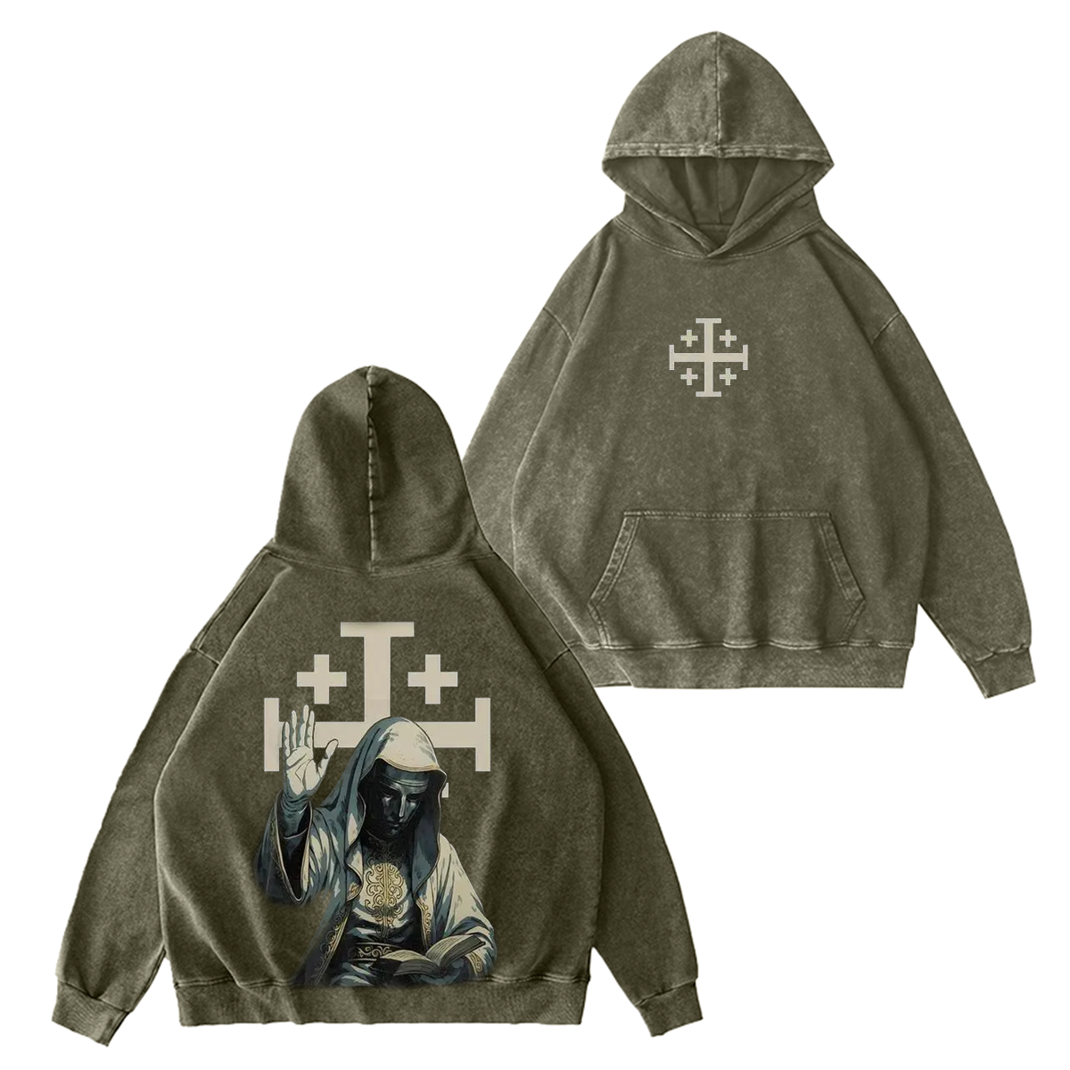Baldwin IV Crusader King Oversized Unisex Washed T-shirt/Crewneck/Hoodie-Limited Sale