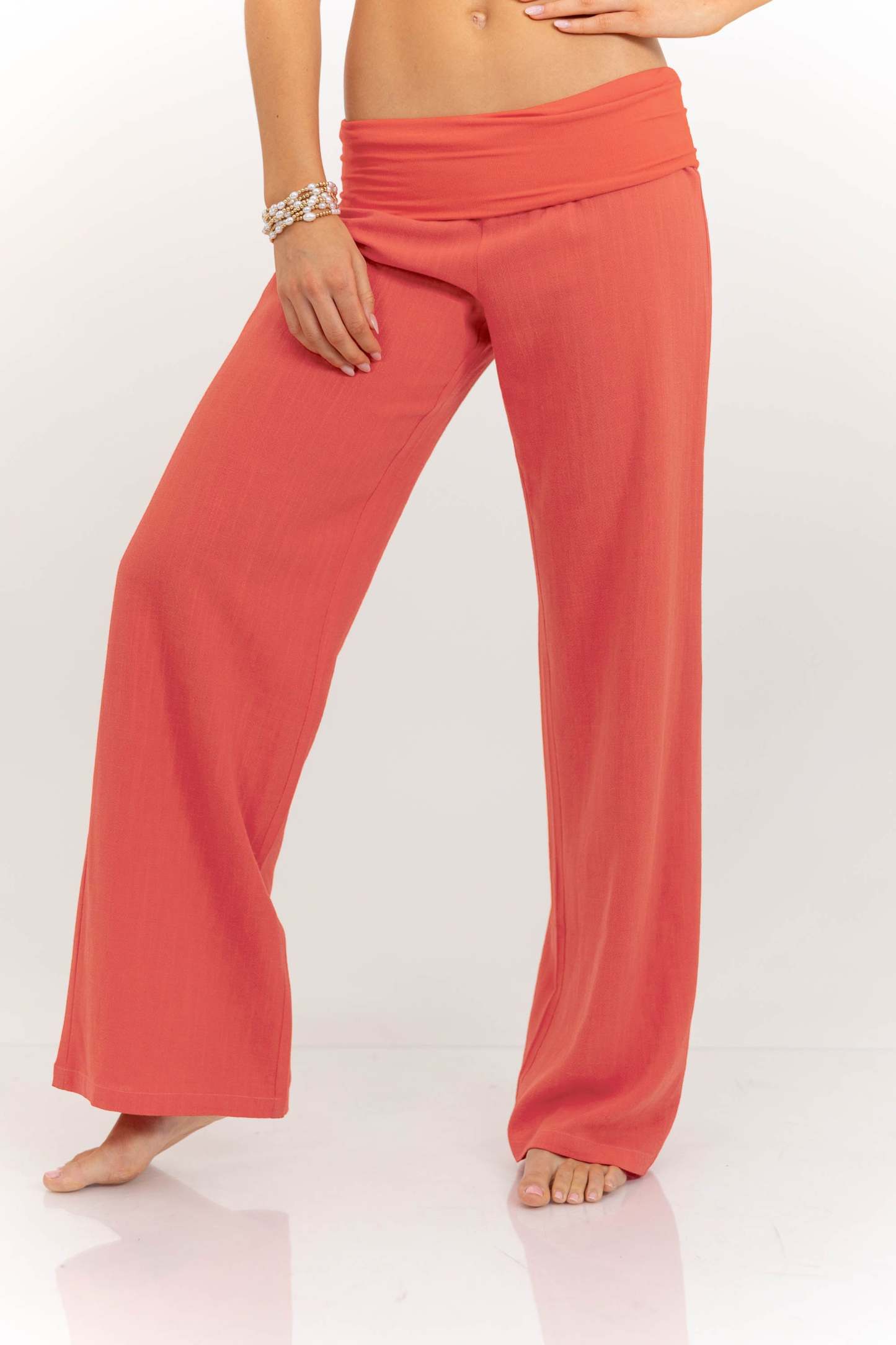 The Iconic Coral Foldover Pants-Limited Sale