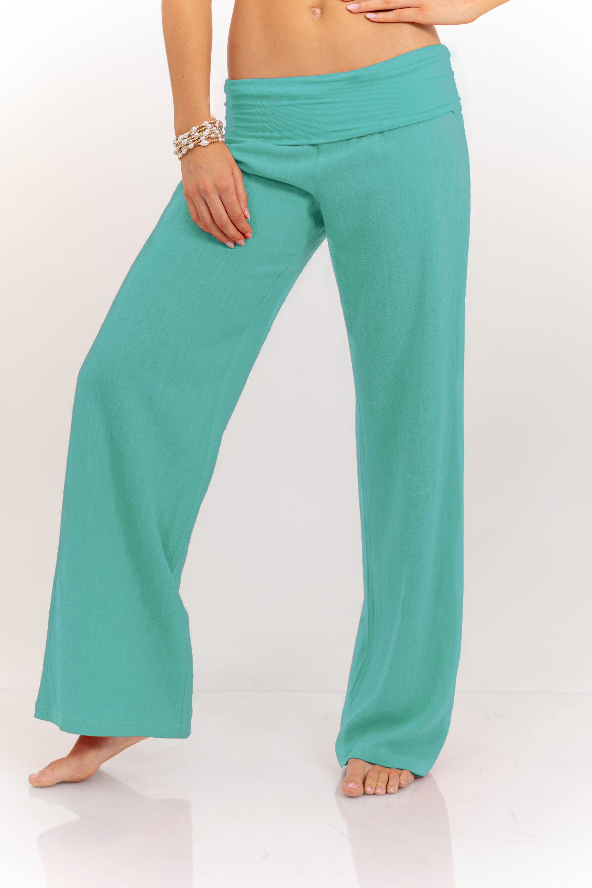 The Iconic Teal Foldover Pants-Limited Sale