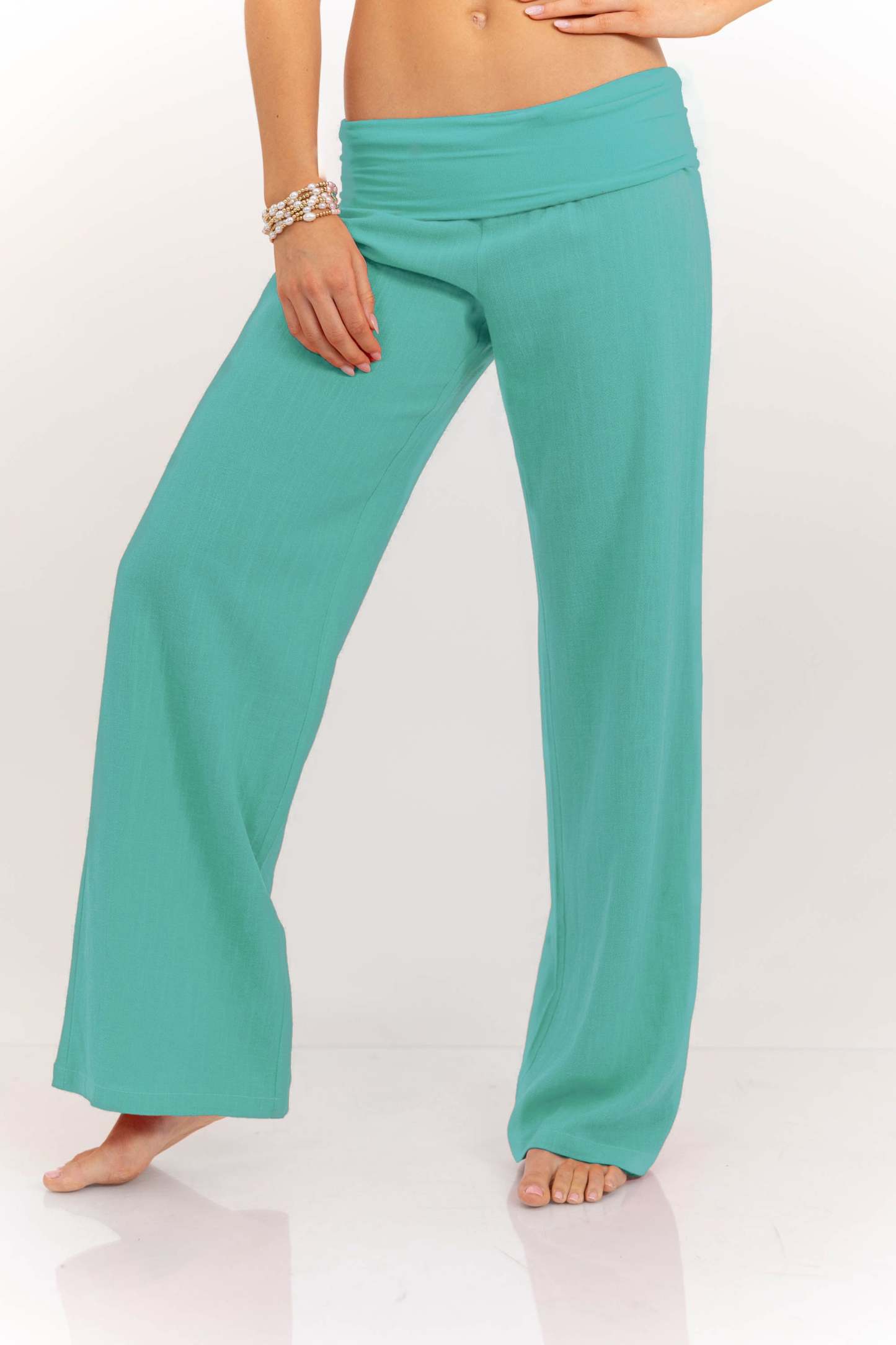 The Iconic Teal Foldover Pants-Limited Sale