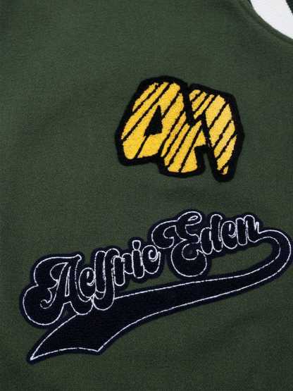 Aelfric Eden Towel Embroidery Badge Varsity Jacket-Limited Sale
