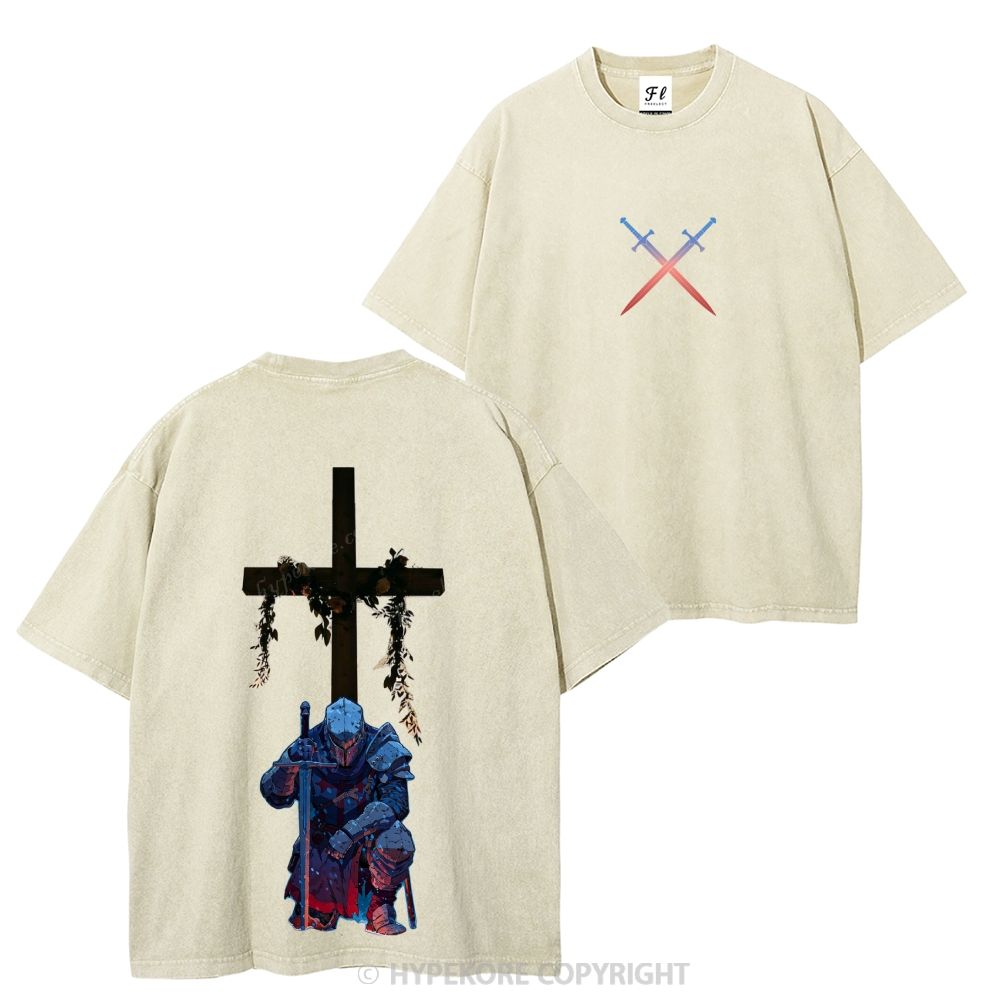 Templar Knights Washed T-shirt-Limited Sale