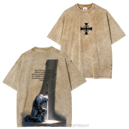 Templar Knights Washed T-shirt-Limited Sale