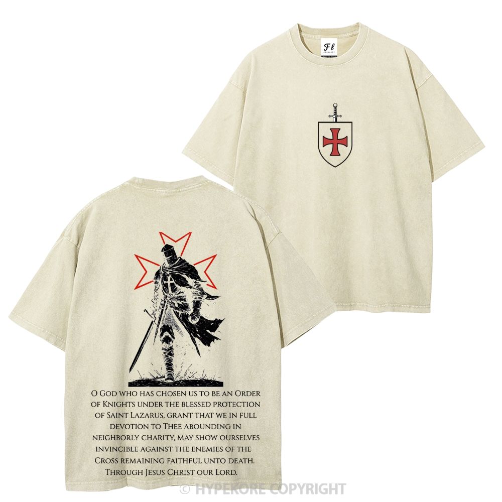 Templar Knights Washed T-shirt-Limited Sale
