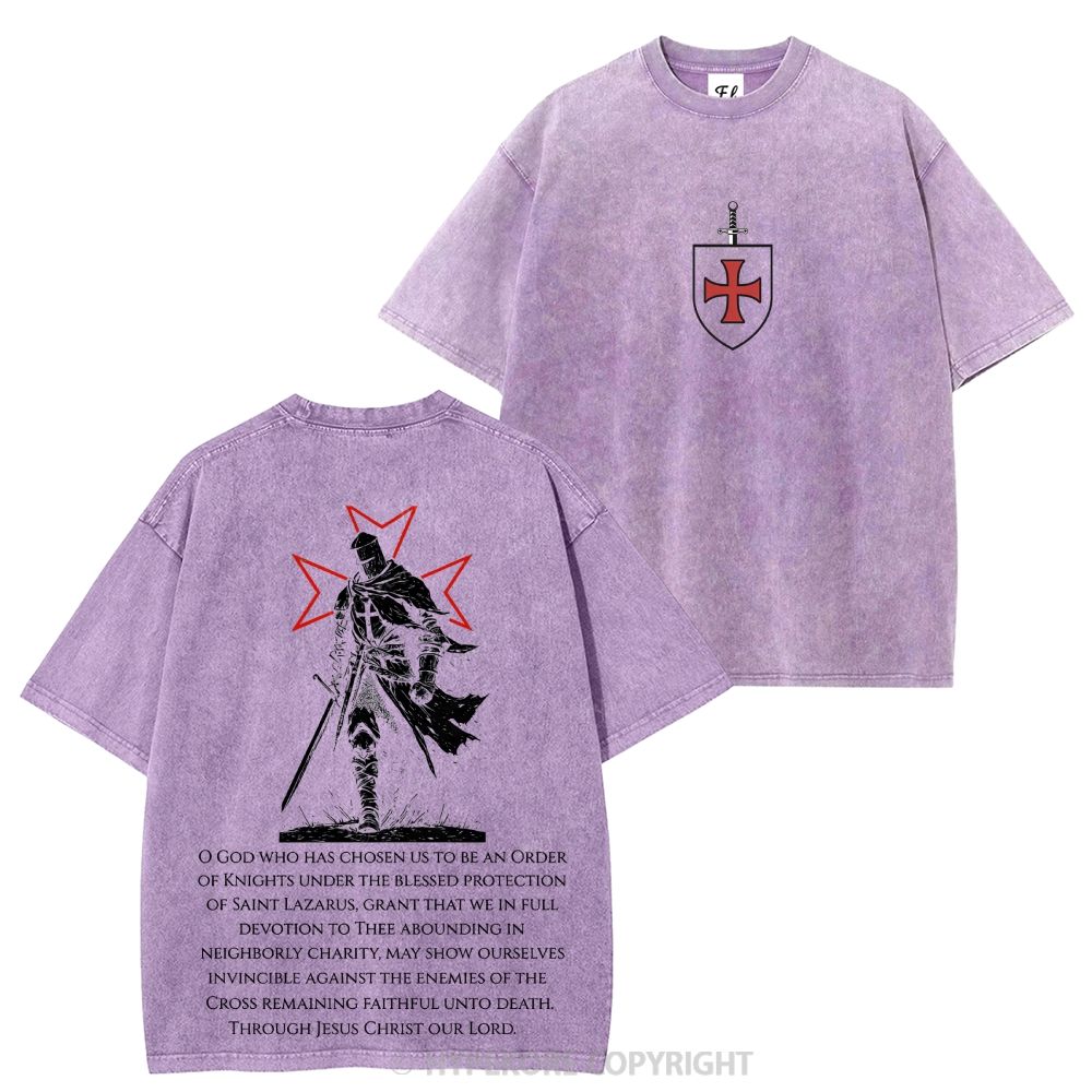 Templar Knights Washed T-shirt-Limited Sale