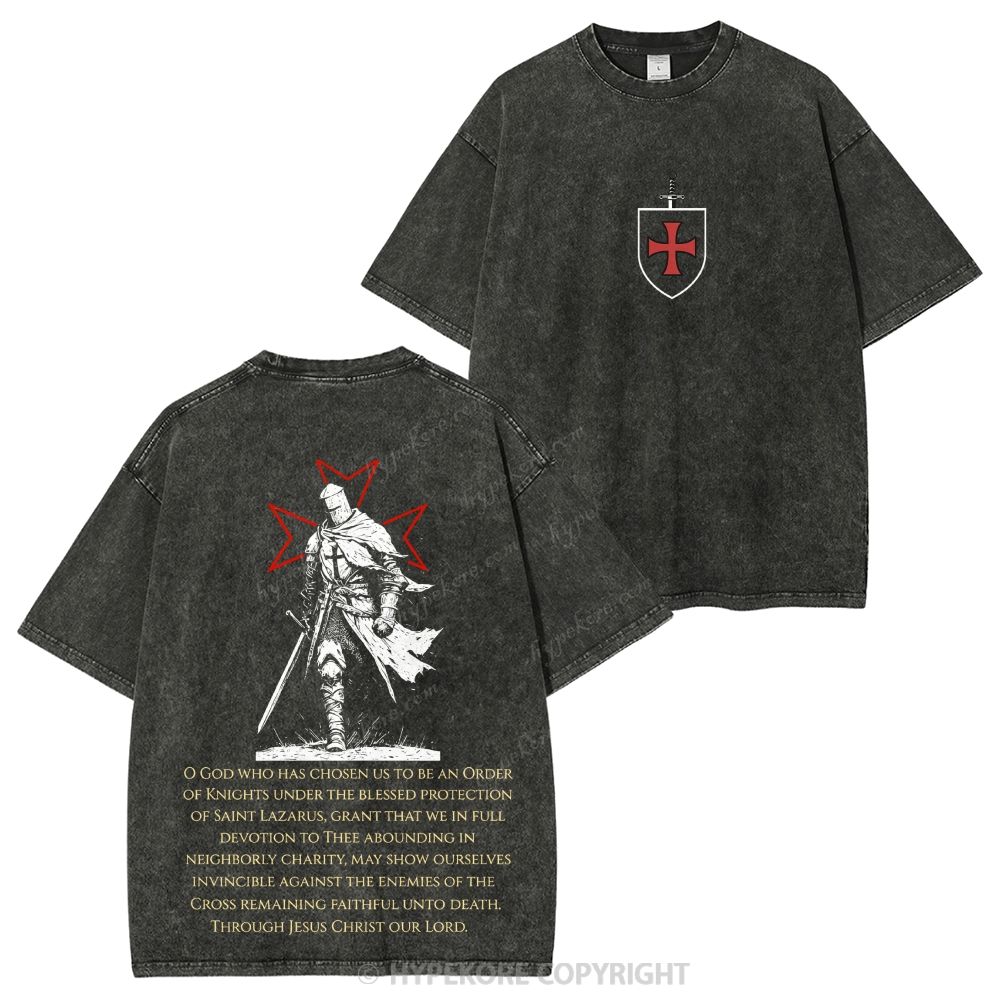 Templar Knights Washed T-shirt-Limited Sale