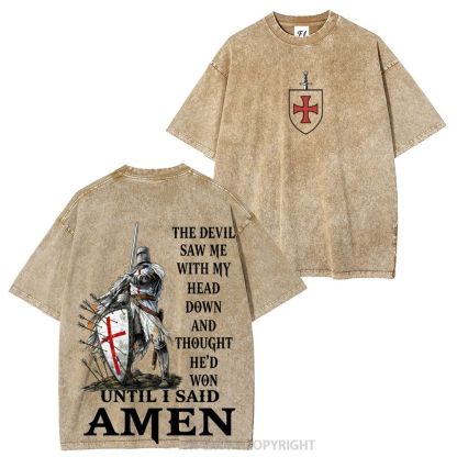 Templar Knights Washed T-shirt-Limited Sale