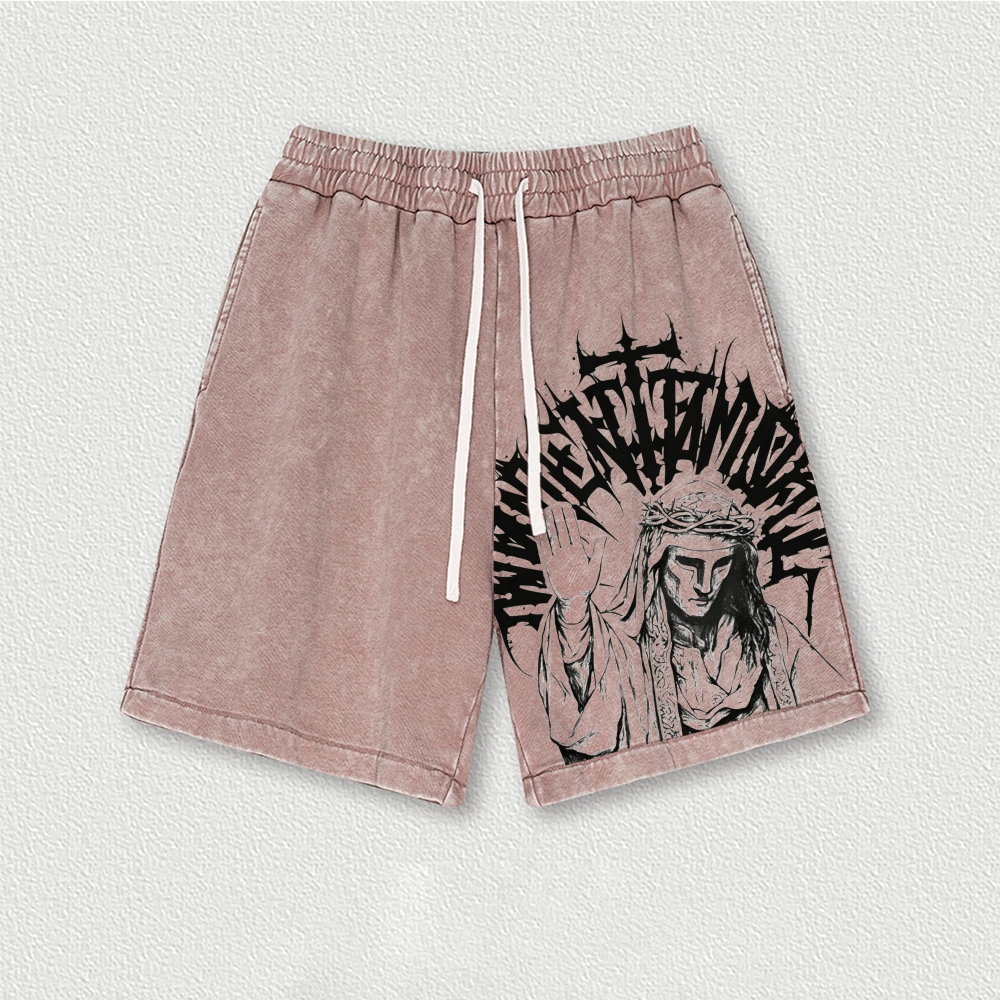 King Baldwin IV Washed Vintage Shorts 2601014914-Limited Sale