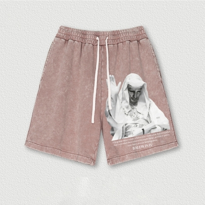 King Baldwin IV Washed Vintage Shorts 2601014921-Limited Sale