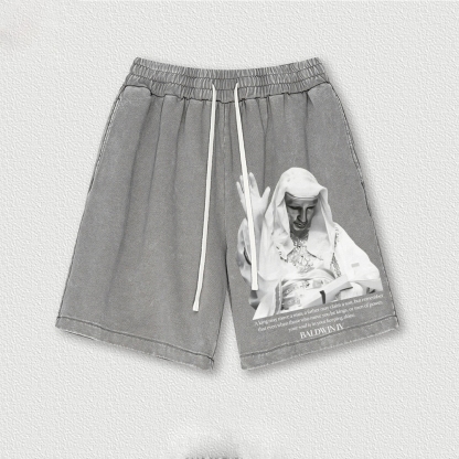 King Baldwin IV Washed Vintage Shorts 2601014921-Limited Sale