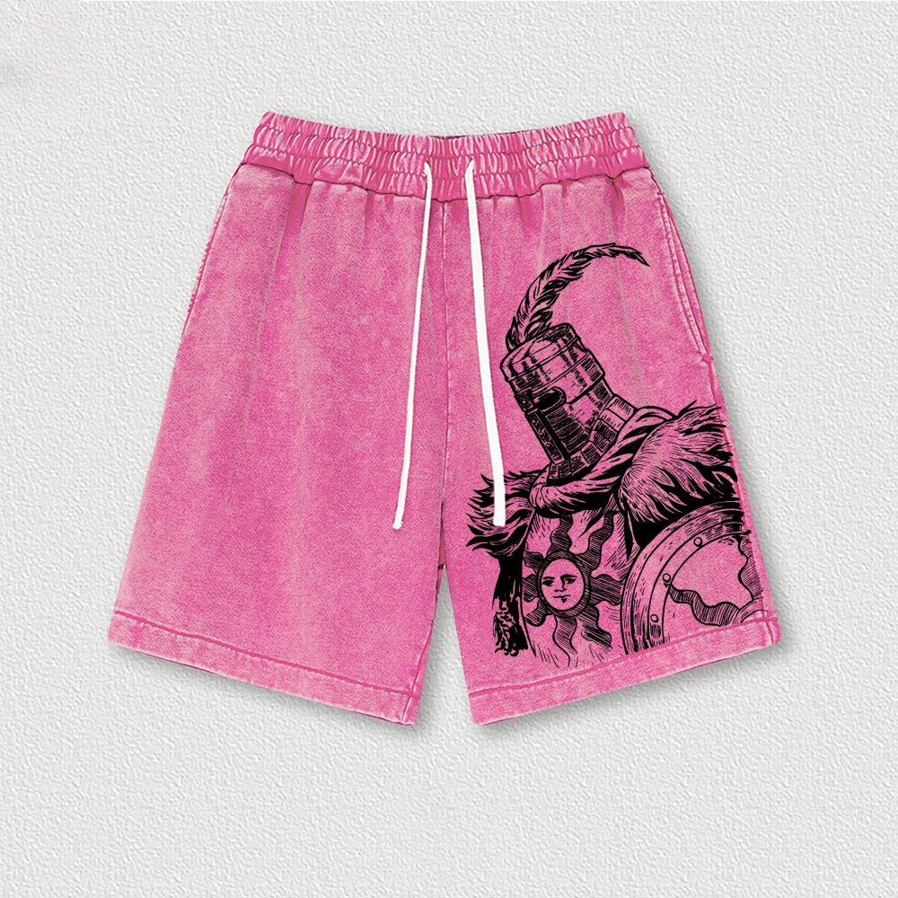 Knights Templar Crusader Washed Vintage Shorts 2601014961-Limited Sale