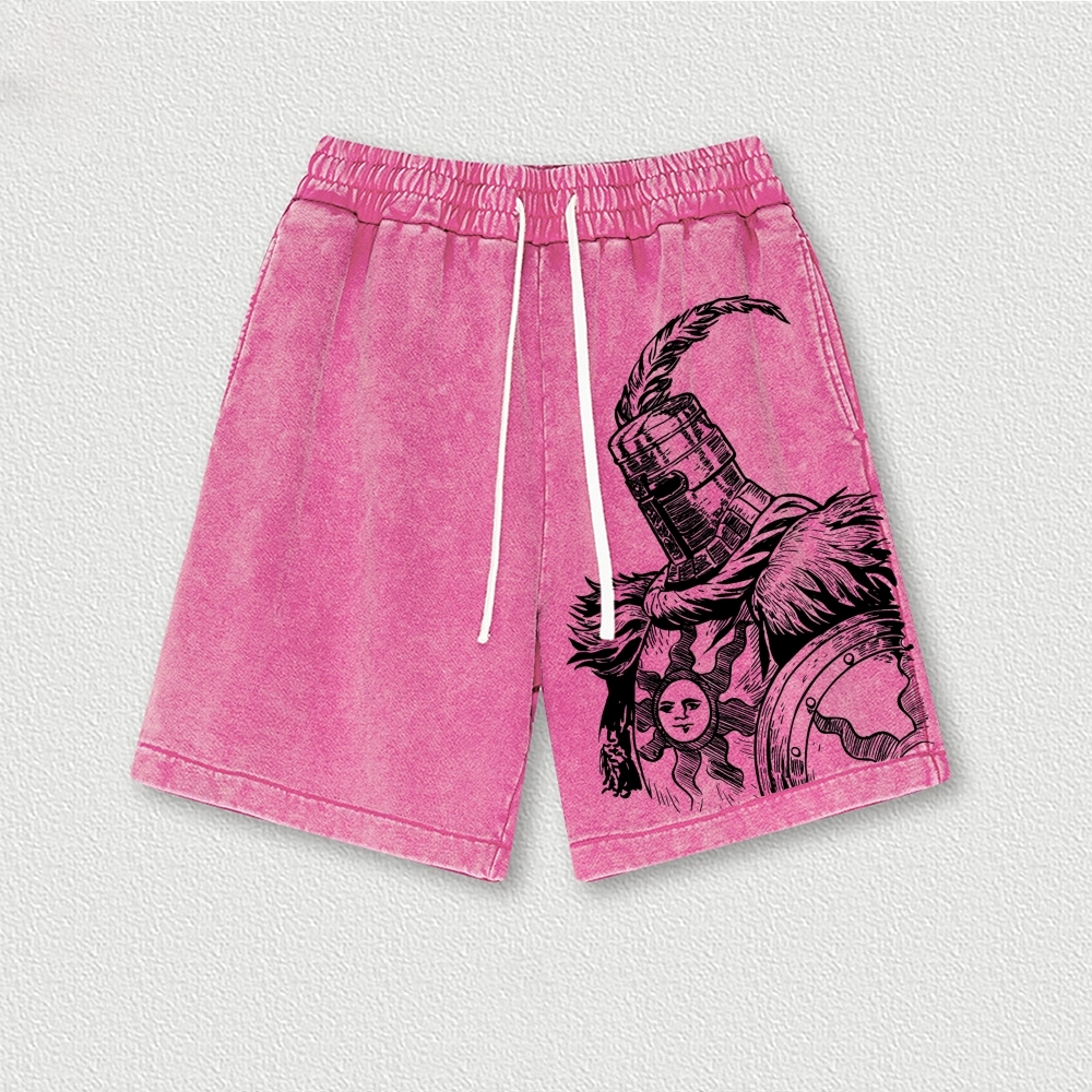 Knights Templar Crusader Washed Vintage Shorts 2601014961-Limited Sale