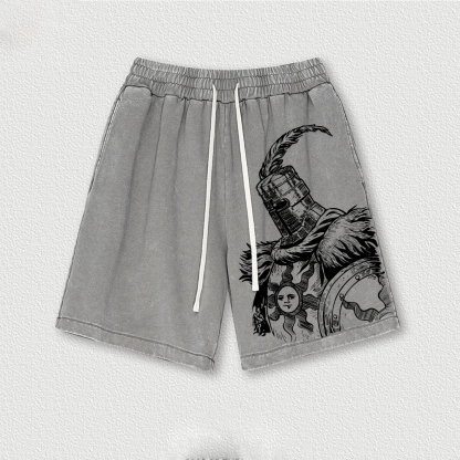 Knights Templar Crusader Washed Vintage Shorts 2601014961-Limited Sale