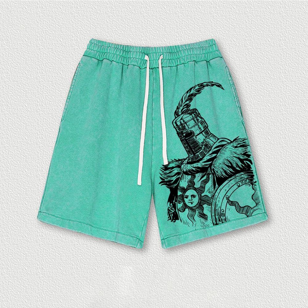 Knights Templar Crusader Washed Vintage Shorts 2601014961-Limited Sale