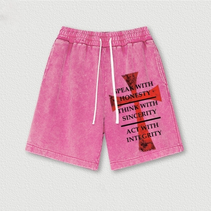 Knights Templar Crusader Washed Vintage Shorts 2601014963-Limited Sale