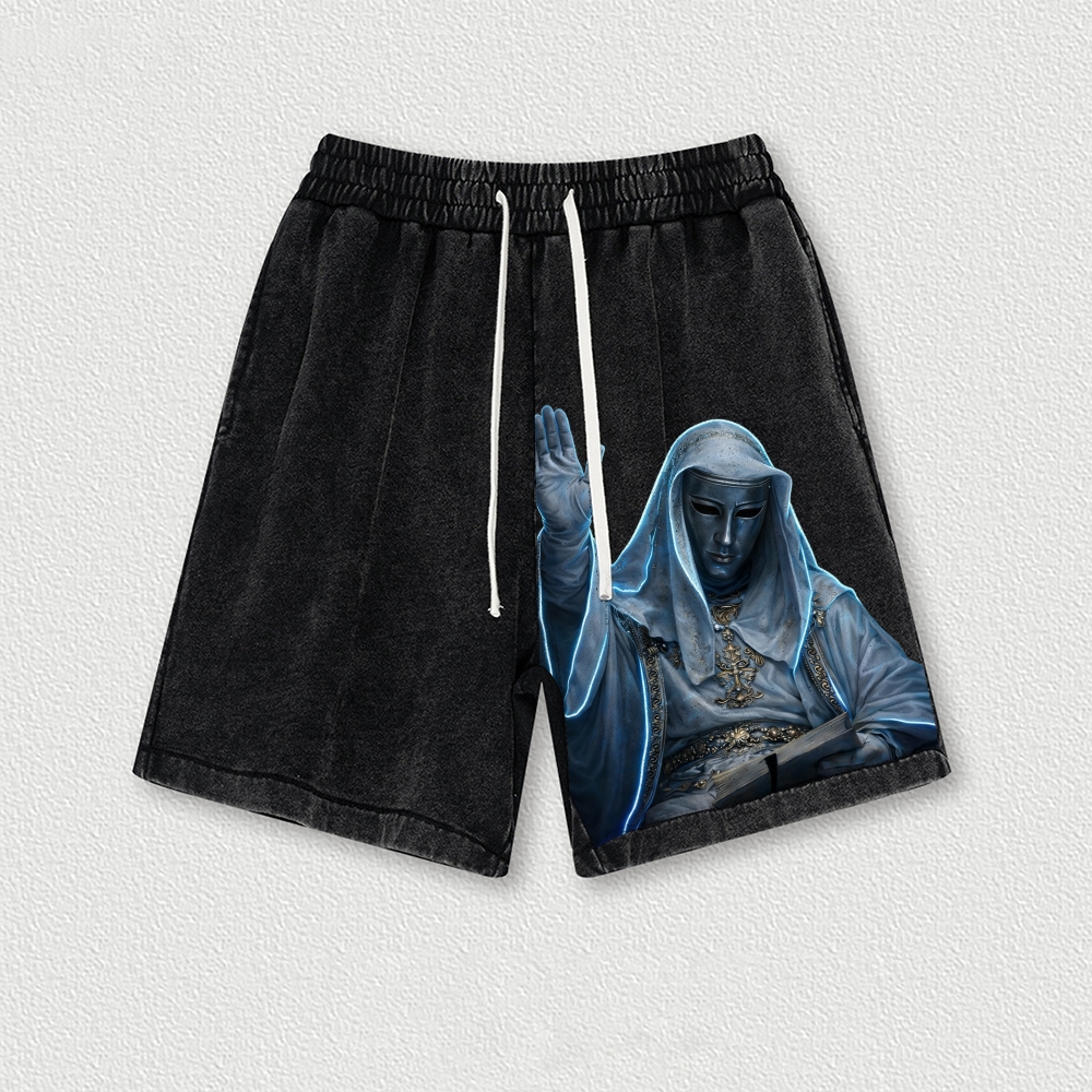 King Baldwin IV Washed Vintage Shorts 2601014984-Limited Sale