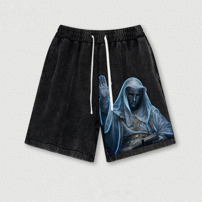 King Baldwin IV Washed Vintage Shorts 2601014984-Limited Sale