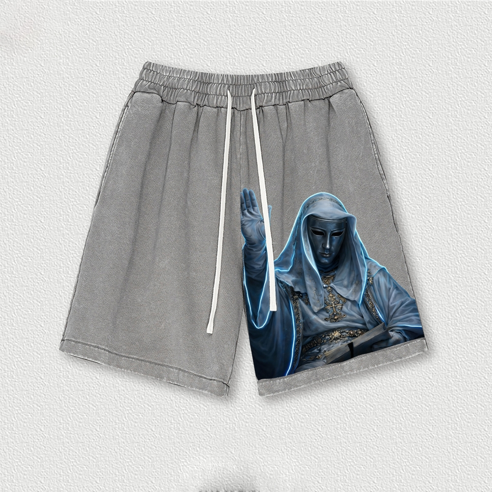 King Baldwin IV Washed Vintage Shorts 2601014984-Limited Sale