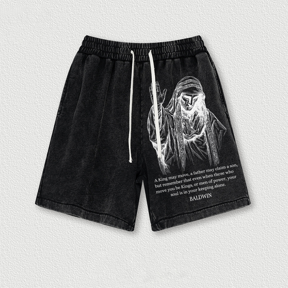 King Baldwin IV Washed Vintage Shorts 2601014987-Limited Sale