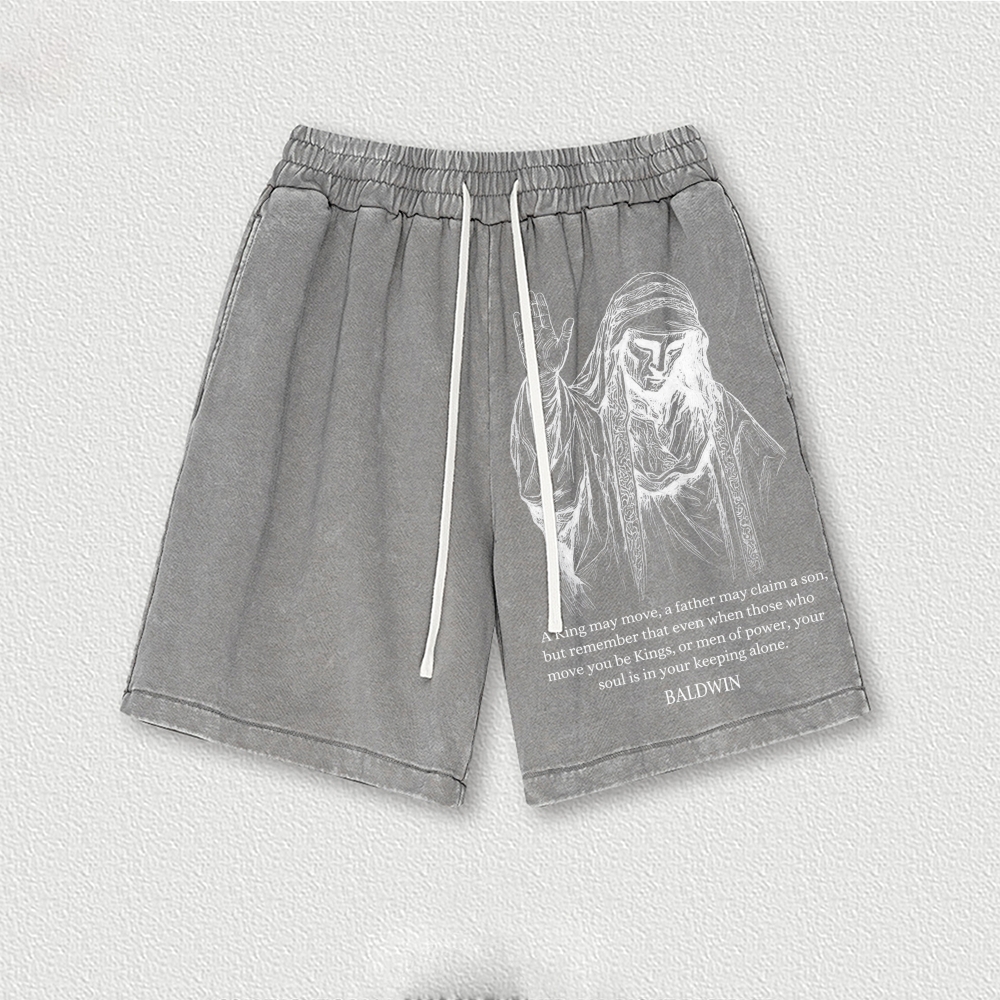 King Baldwin IV Washed Vintage Shorts 2601014987-Limited Sale