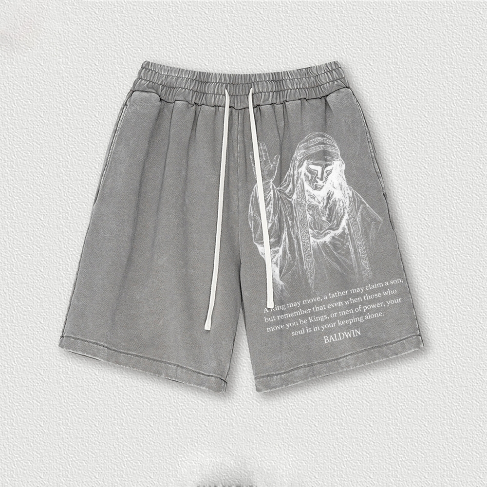 King Baldwin IV Washed Vintage Shorts 2601014987-Limited Sale