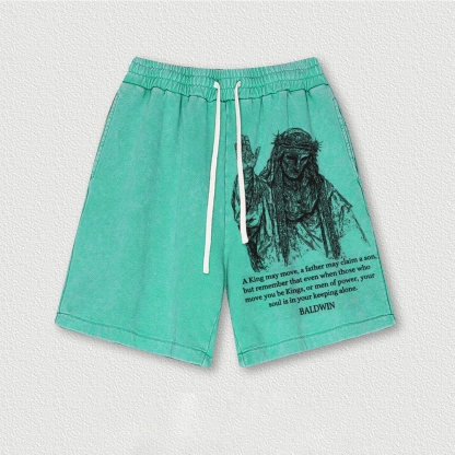 King Baldwin IV Washed Vintage Shorts 2601014987-Limited Sale