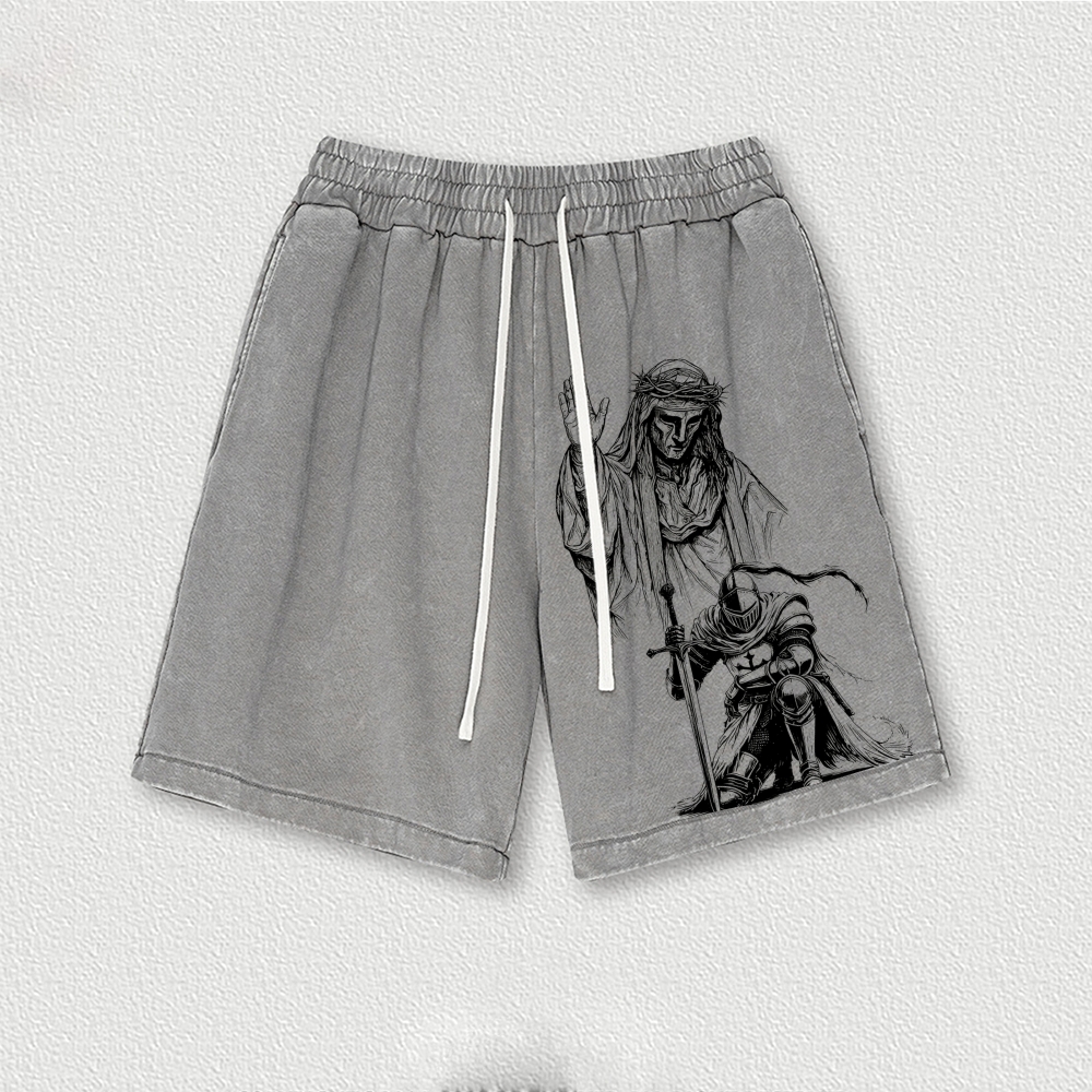 King Baldwin IV King Baldwin IV Washed Vintage Shorts 2601015016-Limited Sale