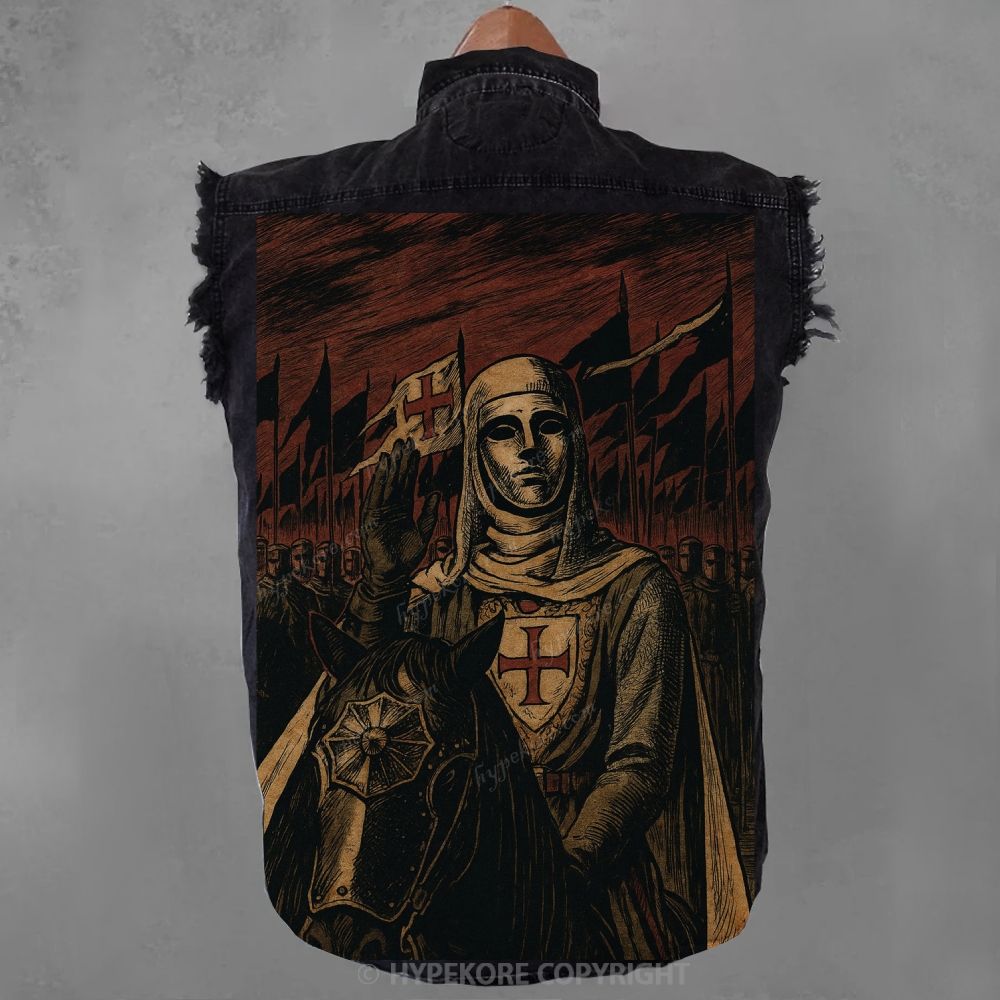 Baldwin IV Retro Sleeveless Denim Jacket-Limited Sale