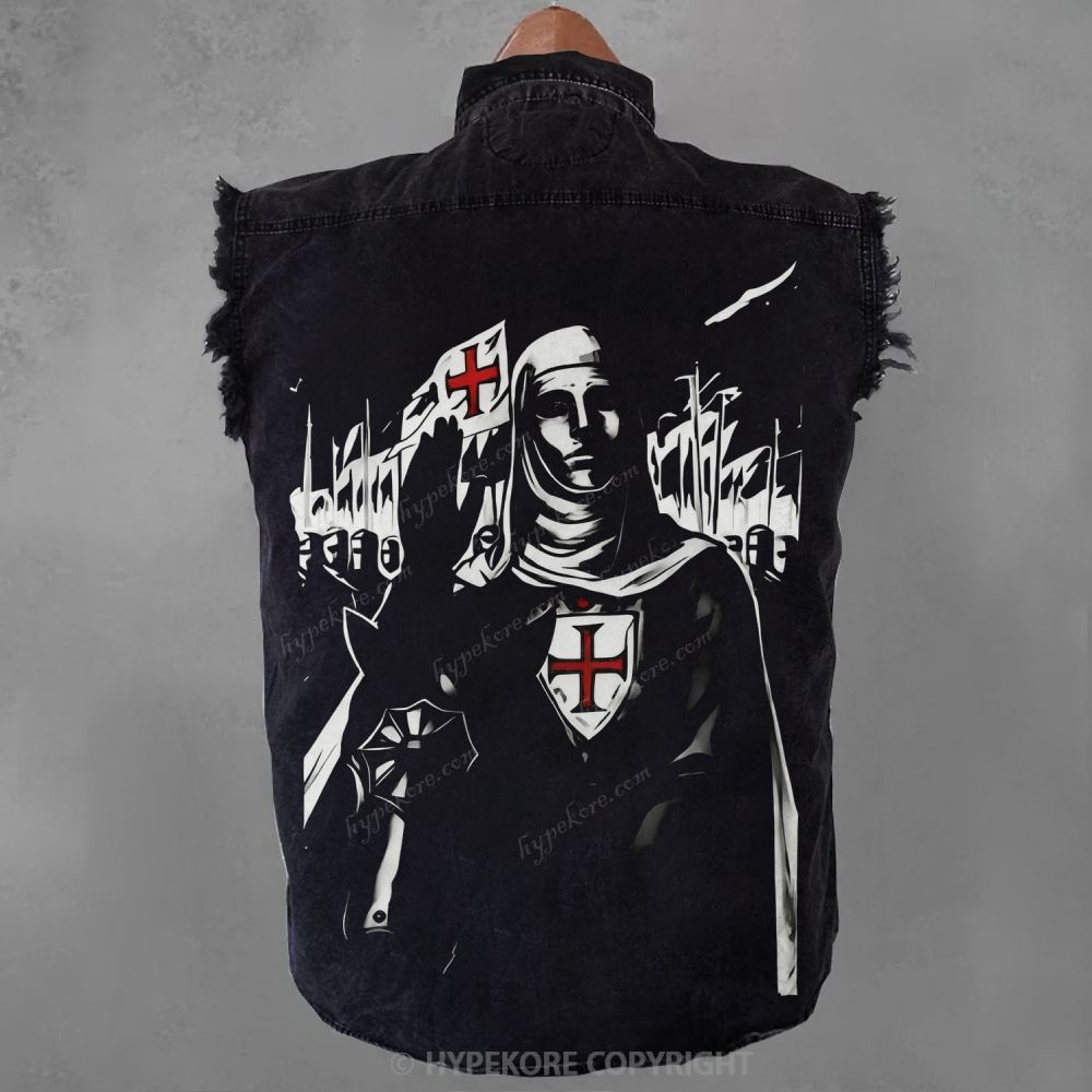 Baldwin IV Retro Sleeveless Denim Jacket-Limited Sale
