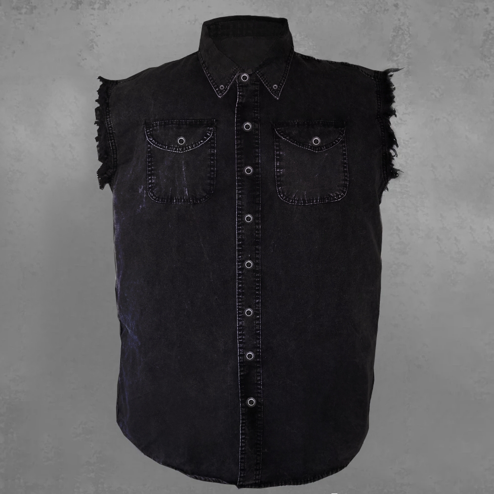 Knights Templar Sleeveless Denim Jacket-Limited Sale