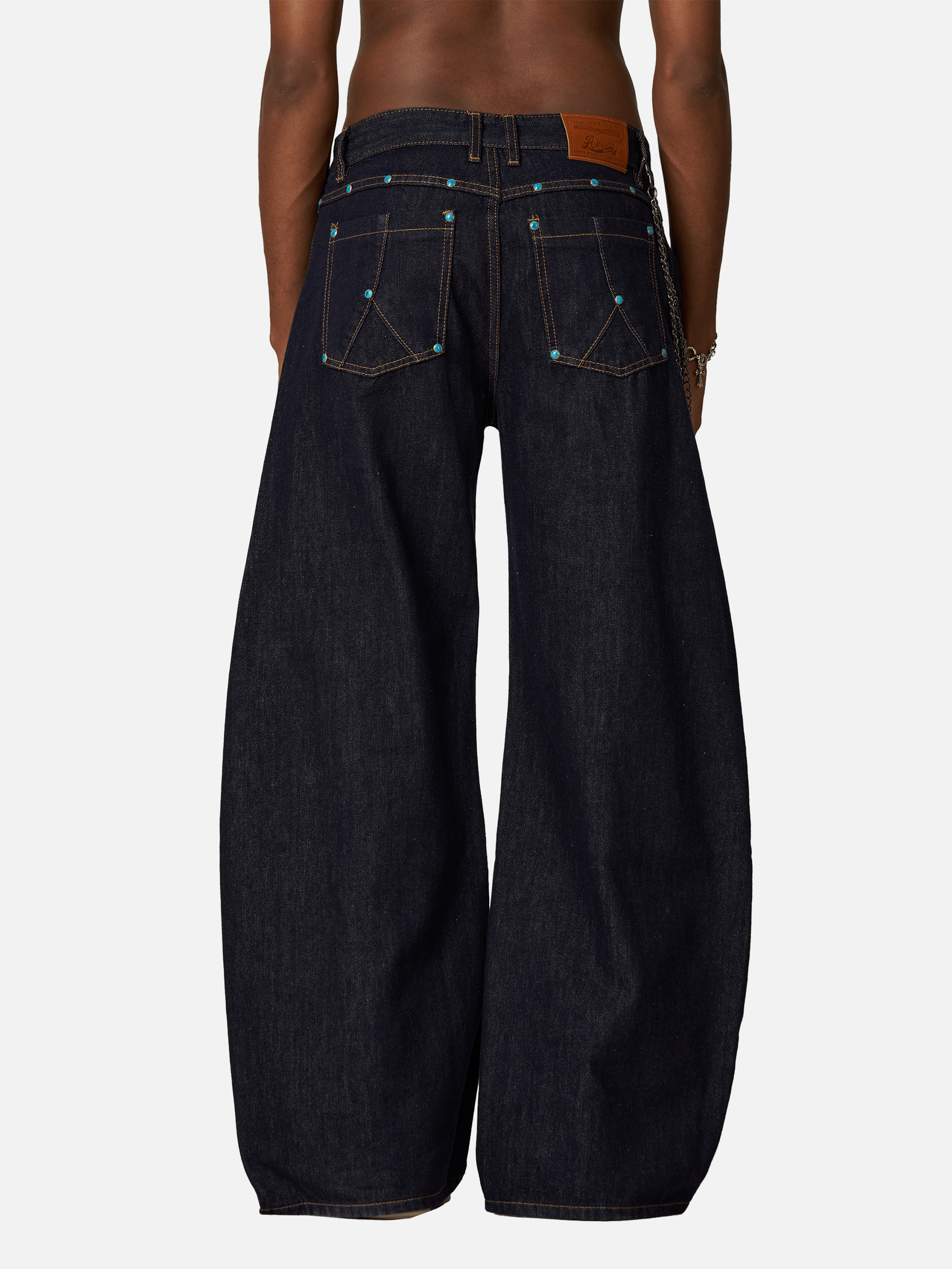 Aelfric Eden Baggy Barrel Rivet Raw Jeans-Limited Sale