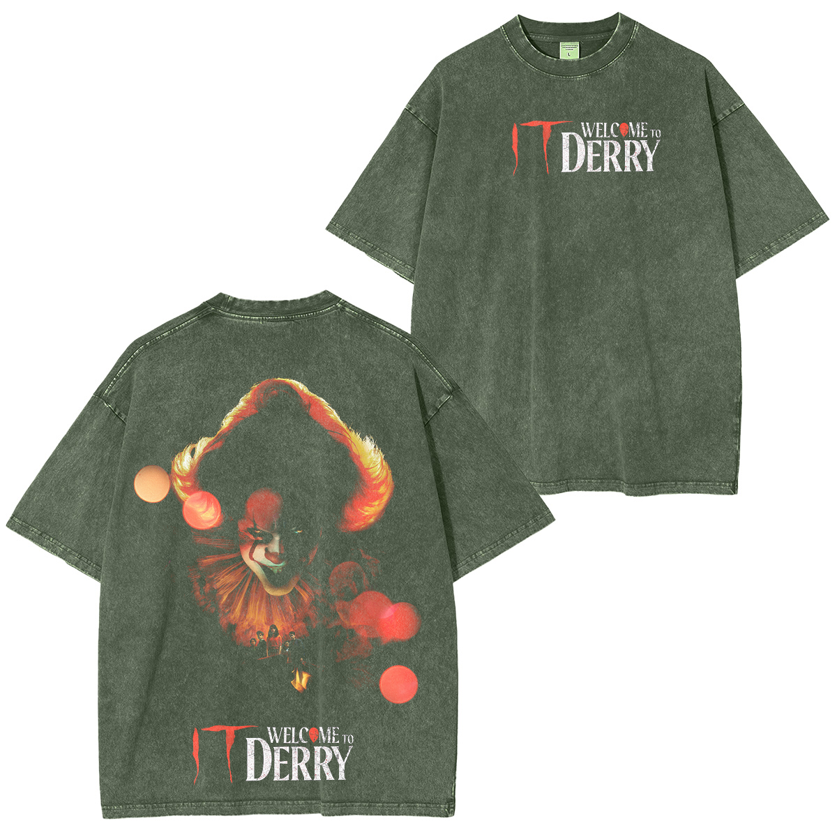 It Welcome To Derry The Curse Begins Pennywise Awakes Unisex Washed T-shirt/Crewneck/Hoodie-Limited Sale