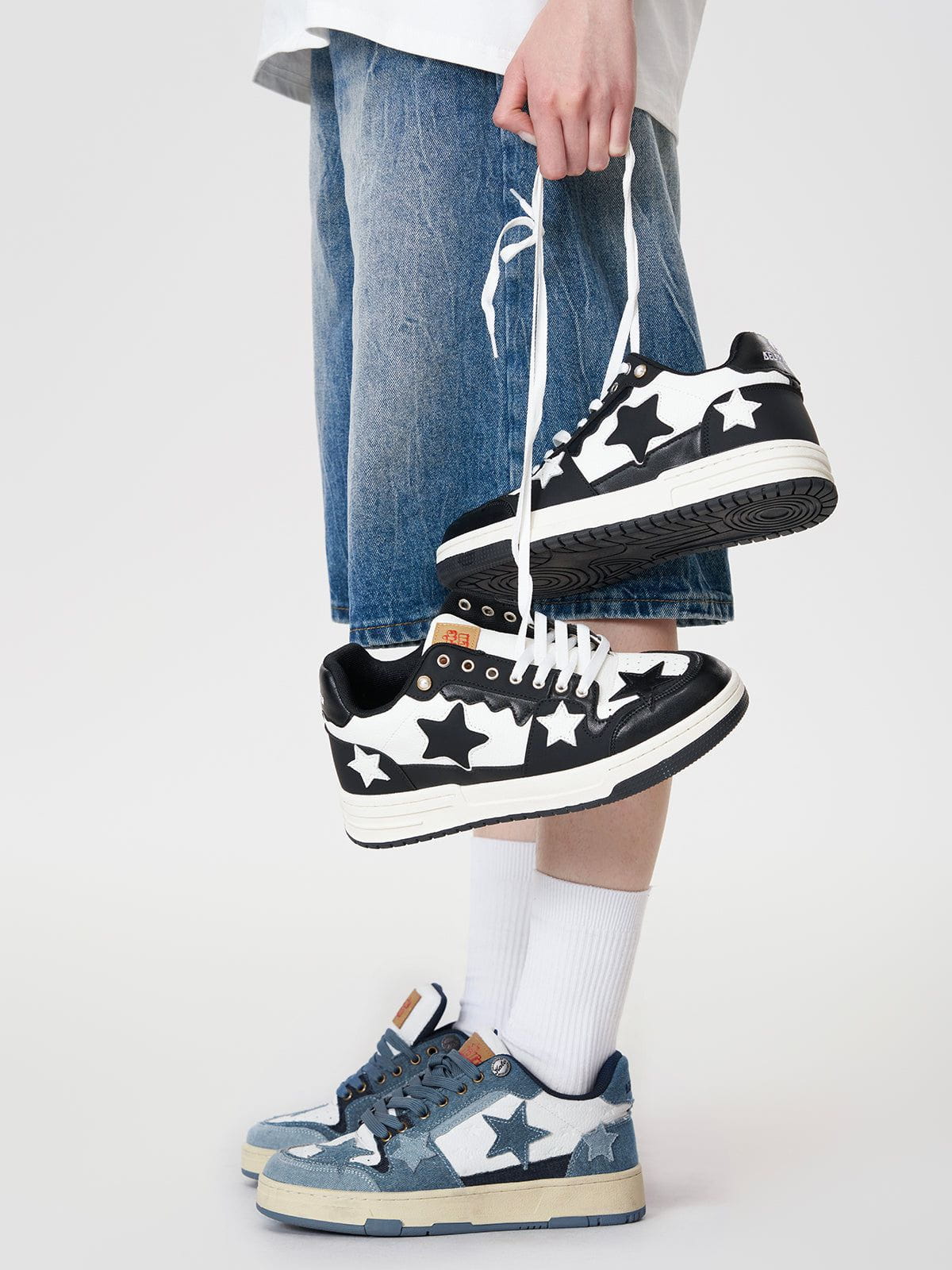 Starry Climb Stars Casual All-Match Denim Skate Shoes-Limited Sale