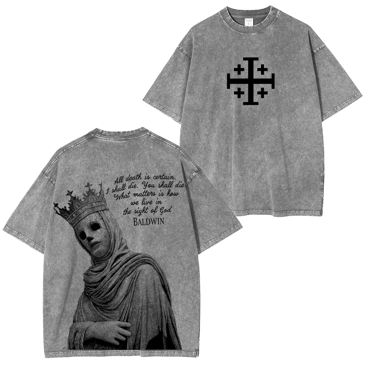 Baldwin Crusader Vintage Washed Unisex T-Shirt-Limited Sale