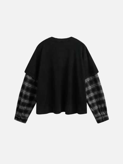 Aelfric Eden Plaid Layered Long Sleeve Tee-Limited Sale