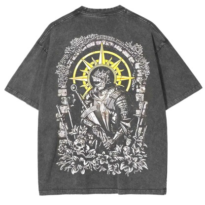 Dark Souls Ashen One Vintage Washed Unisex T-Shirt-Limited Sale