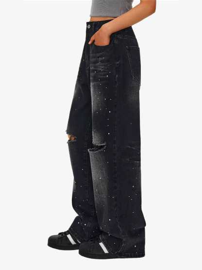 Aelfric Eden Rhinestone Baggy Jeans