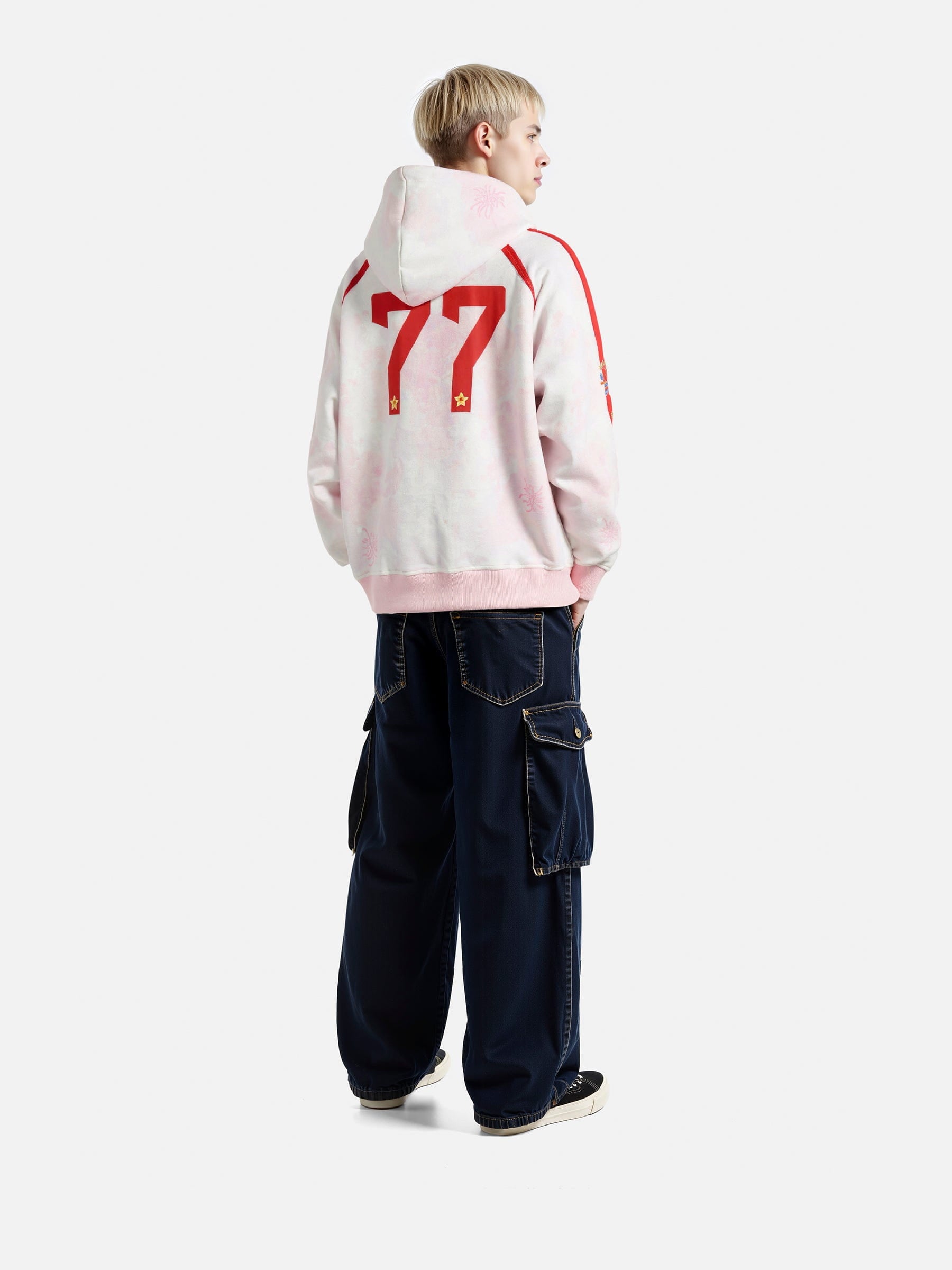 Aelfric Eden Oversized Color Blocking Floral Graphic Pullover Hoodie-Limited Sale