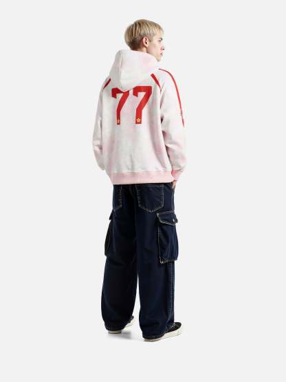 Aelfric Eden Oversized Color Blocking Floral Graphic Pullover Hoodie-Limited Sale