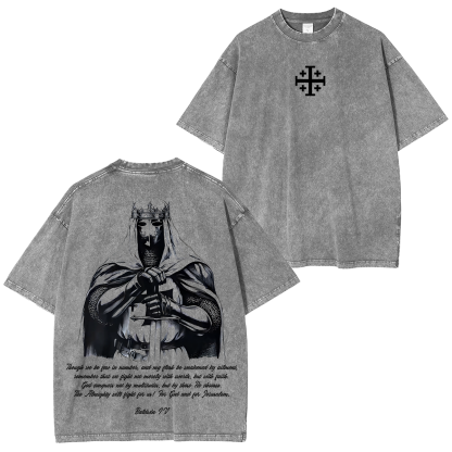 Crusader Knight Washed T-shirt/Crewneck/Hoodie-Limited Sale