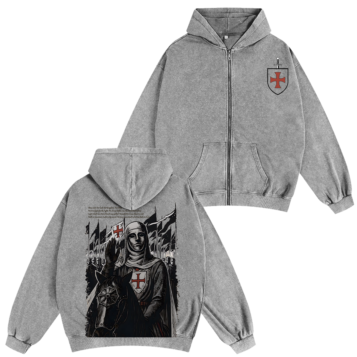 Baldwin IV Vintage Wash Zip up Hoodie-Limited Sale