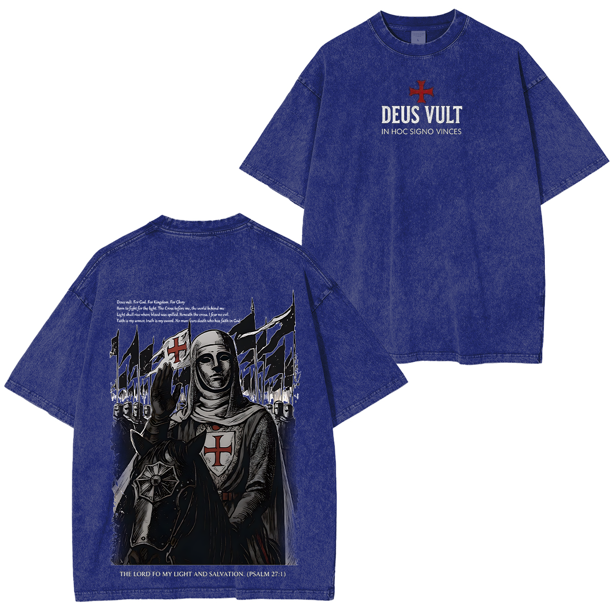 Deus Vult Baldwin IV Unisex Washed T-shirt/Crewneck/Hoodie-Limited Sale