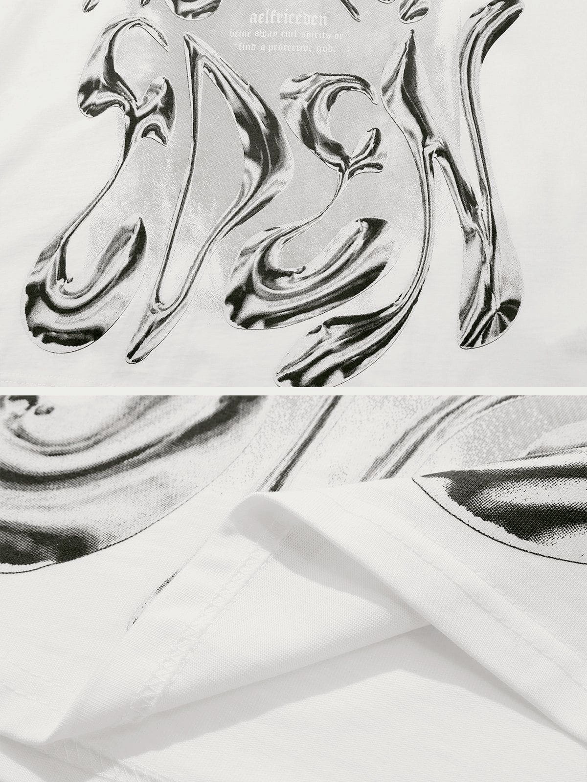 Aelfric Eden Futuristic Liquid Metal Design Tee-Limited Sale