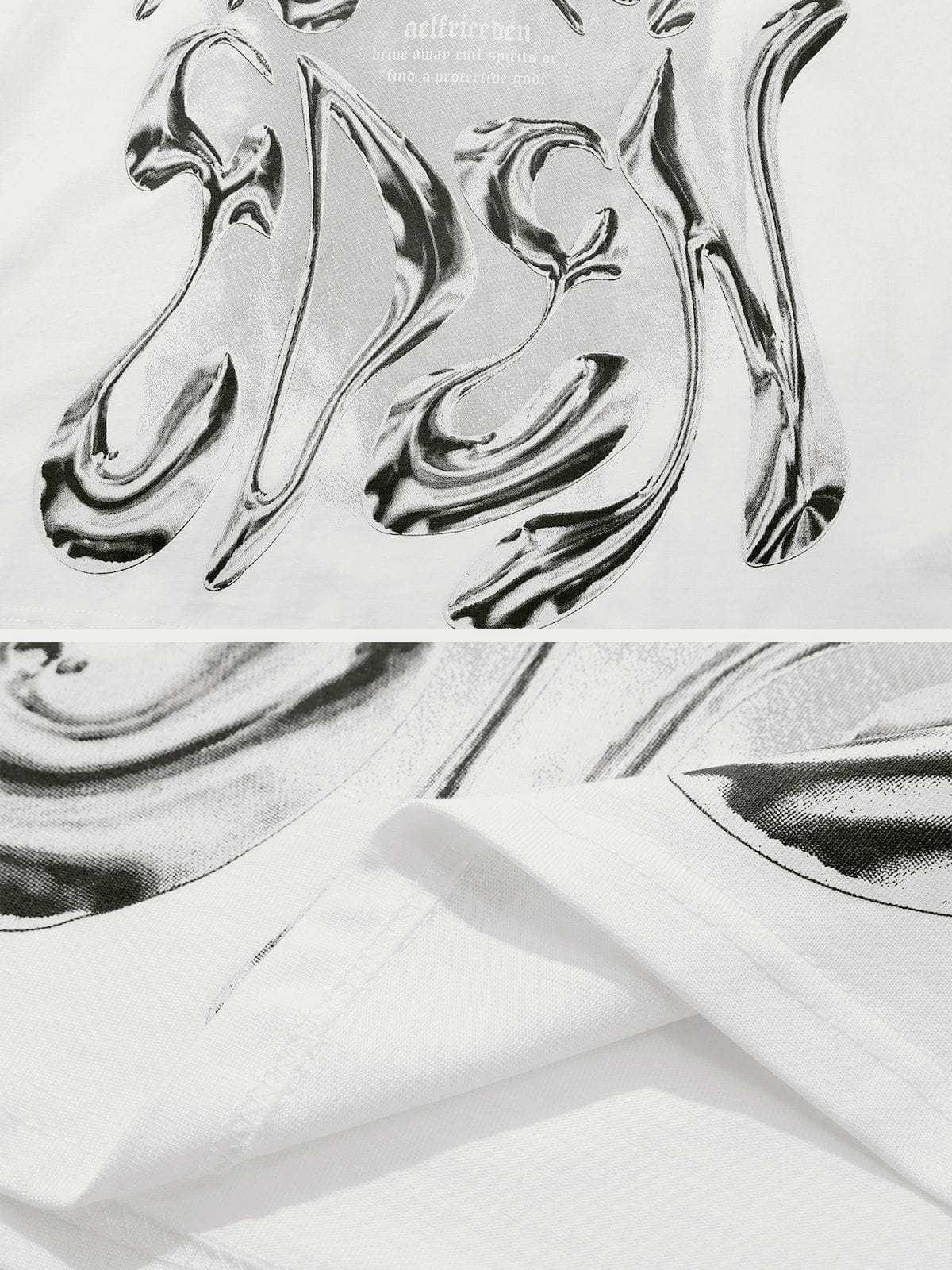 Aelfric Eden Futuristic Liquid Metal Design Tee-Limited Sale