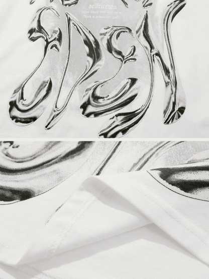 Aelfric Eden Futuristic Liquid Metal Design Tee-Limited Sale